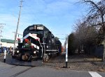 Delaware & Raritan River Railroad TFT Train stopped just north of the Academy Road Grade Crossing